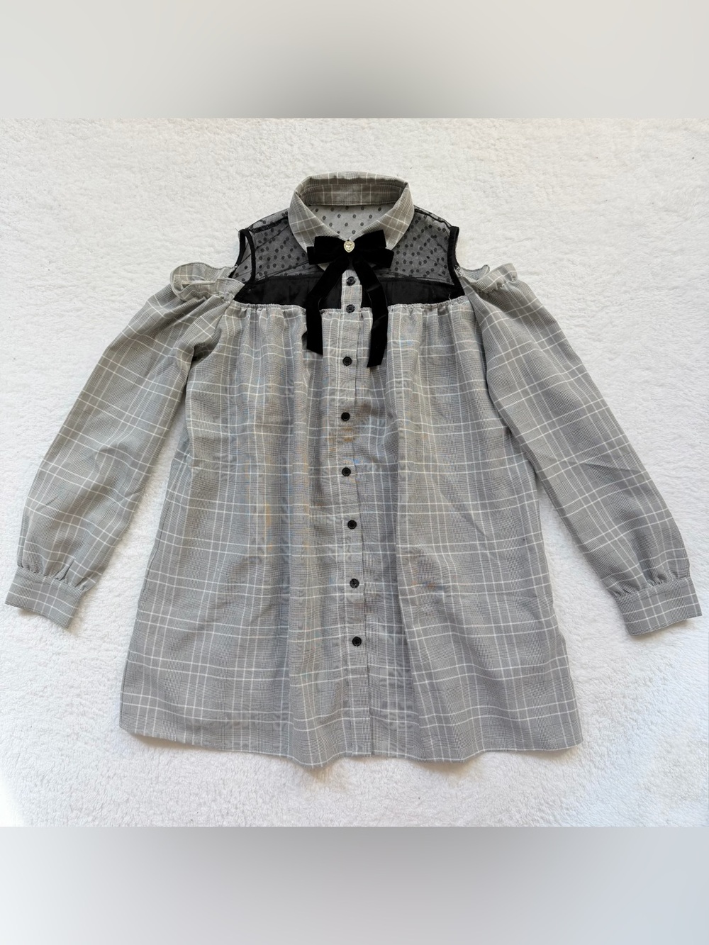 Mars Mini Dress Jirai Kei Ryosan Lolita Bow Lace Japan Idol Plaid Gray Gothic